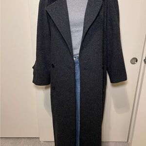 Vintage all wool long grey trench